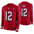 Atlanta Falcons #12 Mohamed Sanu Red Therma Long Sleeve Stitched Jersey