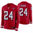 Atlanta Falcons #24 Devonta Freeman Red Therma Long Sleeve Stitched Jersey