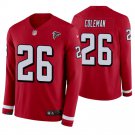 Atlanta Falcons #26 Tevin Coleman Red Therma Long Sleeve Stitched Jersey