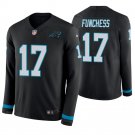 Carolina Panthers #17 Devin Funchess Black Therma Long Sleeve Stitched Jersey