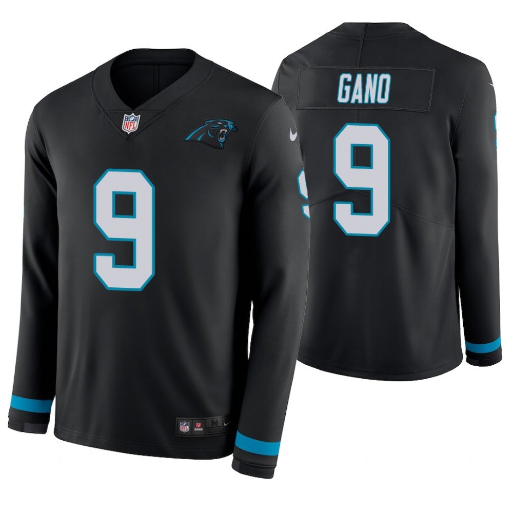 Carolina Panthers #9 Graham Gano Black Therma Long Sleeve Stitched Jersey