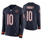 Chicago Bears #10 Mitchell Trubisky Navy Therma Long Sleeve Stitched Jersey