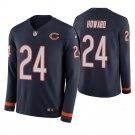 Chicago Bears #24 Jordan Howard Navy Therma Long Sleeve Stitched Jersey