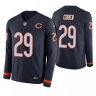 Chicago Bears #29 Tarik Cohen Navy Therma Long Sleeve Stitched Jersey
