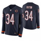 Chicago Bears #34 Walter Payton Navy Therma Long Sleeve Stitched Jersey