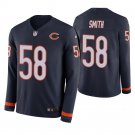 Chicago Bears #58 Roquan Smith Navy Therma Long Sleeve Stitched Jersey