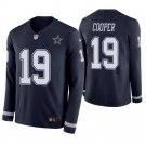 Dallas Cowboys #19 Amari Cooper Navy Therma Long Sleeve Stitched Jersey