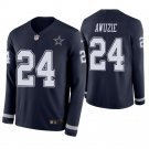 Dallas Cowboys #24 Chidobe Awuzie Navy Therma Long Sleeve Stitched Jersey
