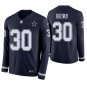 Dallas Cowboys #30 Anthony Brown Navy Therma Long Sleeve Stitched Jersey