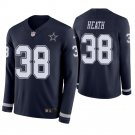 Dallas Cowboys #38 Jeff Heath Navy Therma Long Sleeve Stitched Jersey