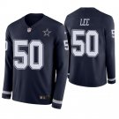 Dallas Cowboys #50 Sean Lee Navy Therma Long Sleeve Stitched Jersey