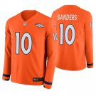 Denver Broncos #10 Emmanuel Sanders Orange Therma Long Sleeve Stitched Jersey