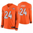Denver Broncos #24 Adam Jones Orange Therma Long Sleeve Stitched Jersey