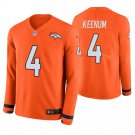 Denver Broncos #4 Case Keenum Orange Therma Long Sleeve Stitched Jersey