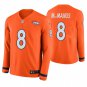 Denver Broncos #8 Brandon McManus Orange Therma Long Sleeve Stitched Jersey