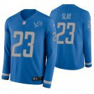 Detroit Lions #23 Darius Slay Blue Therma Long Sleeve Stitched Jersey