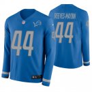 Detroit Lions #44 Jalen Reeves-Maybin Blue Therma Long Sleeve Stitched Jersey