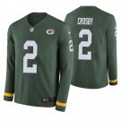 Green Bay Packers #2 Mason Crosby Green Therma Long Sleeve Stitched Jersey