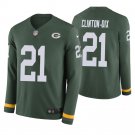 Green Bay Packers #21 Ha Ha Clinton-Dix Green Therma Long Sleeve Stitched Jersey