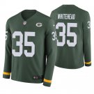 Green Bay Packers #35 Jermaine Whitehead Green Therma Long Sleeve Stitched Jersey