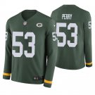 Green Bay Packers #53 Nick Perry Green Therma Long Sleeve Stitched Jersey