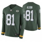 Green Bay Packers #81 Geronimo Allison Green Therma Long Sleeve Stitched Jersey