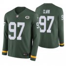 Green Bay Packers #97 Kenny Clark Green Therma Long Sleeve Stitched Jersey