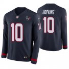 Houston Texans #10 DeAndre Hopkins Navy Therma Long Sleeve Stitched Jersey