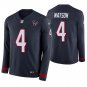 Houston Texans #4 Deshaun Watson Navy Therma Long Sleeve Stitched Jersey
