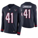 Houston Texans #41 Zach Cunningham Navy Therma Long Sleeve Stitched Jersey