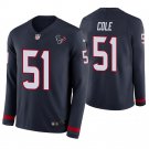 Houston Texans #51 Dylan Cole Navy Therma Long Sleeve Stitched Jersey