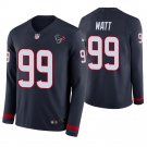 Houston Texans #99 JJ Watt Navy Therma Long Sleeve Stitched Jersey