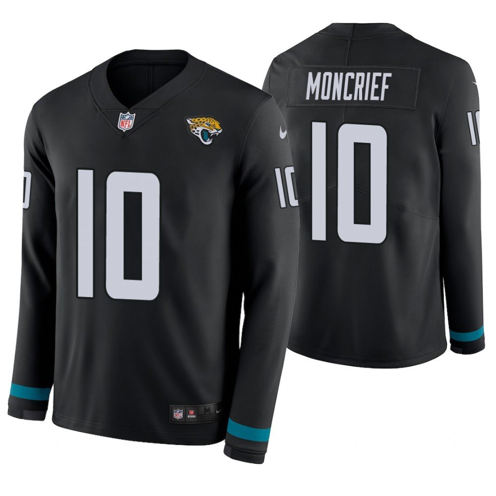 Jacksonville Jaguars #10 Donte Moncrief Black Therma Long Sleeve Stitched Jersey