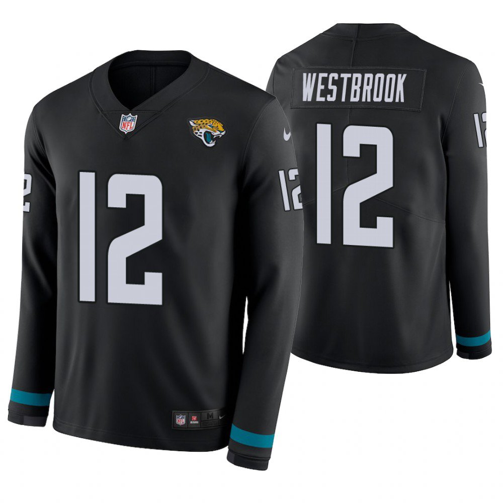 Jacksonville Jaguars #12 Dede Westbrook Black Therma Long Sleeve Stitched Jersey