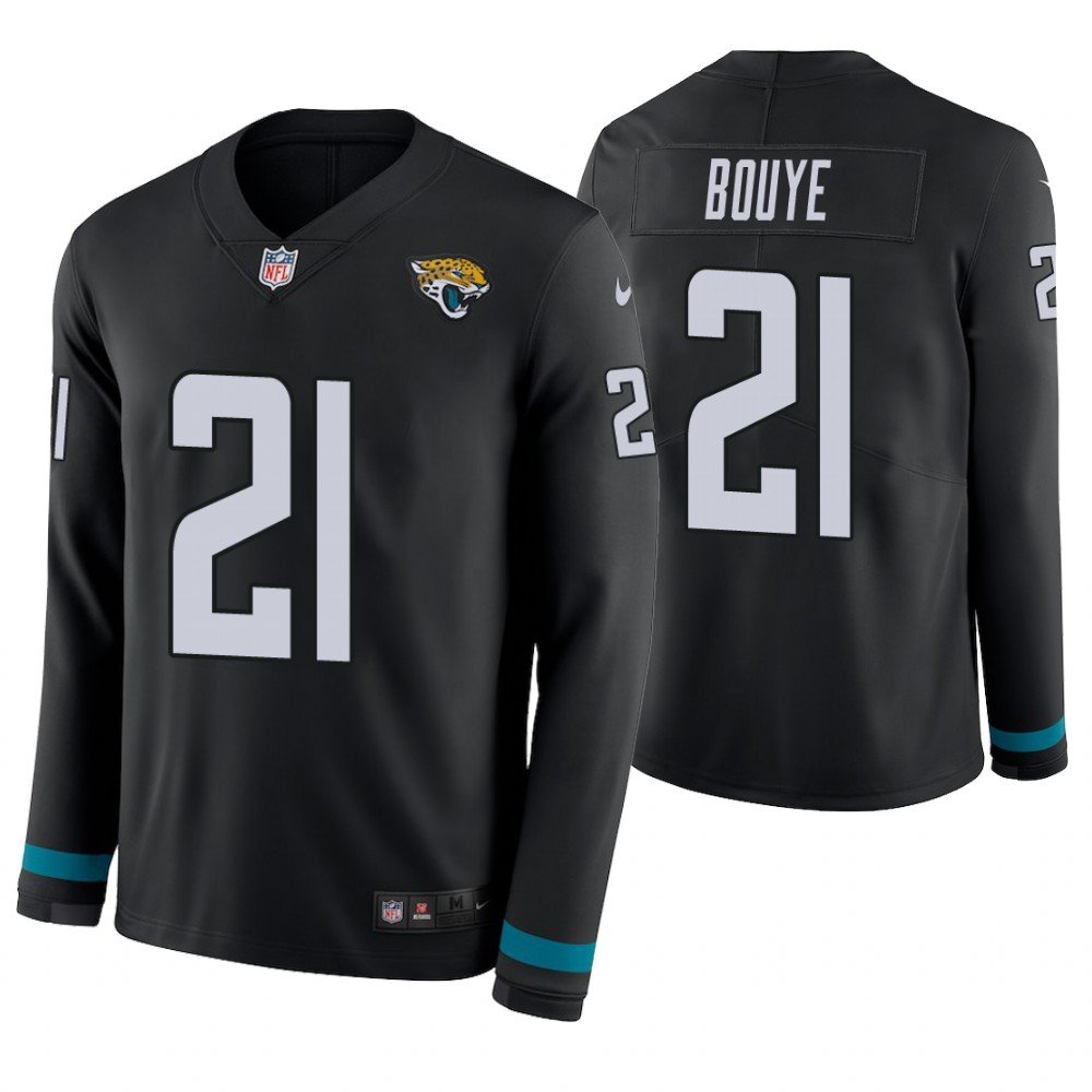 Jacksonville Jaguars #21 AJ Bouye Black Therma Long Sleeve Stitched Jersey