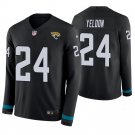 Jacksonville Jaguars #24 T.J. Yeldon Black Therma Long Sleeve Stitched Jersey