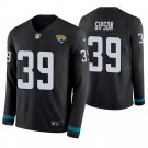 Jacksonville Jaguars #39 Tashaun Gipson Black Therma Long Sleeve Stitched Jersey