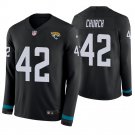 Jacksonville Jaguars #42 Barry Church Black Therma Long Sleeve Stitched Jersey
