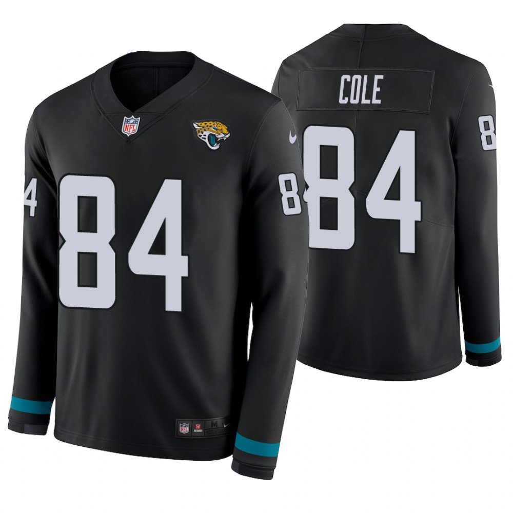Jacksonville Jaguars #84 Keelan Cole Black Therma Long Sleeve Stitched Jersey