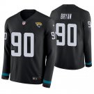 Jacksonville Jaguars #90 Taven Bryan Black Therma Long Sleeve Stitched Jersey