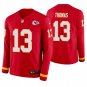 Kansas City Chiefs #13 De'Anthony Thomas Red Therma Long Sleeve Stitched Jersey