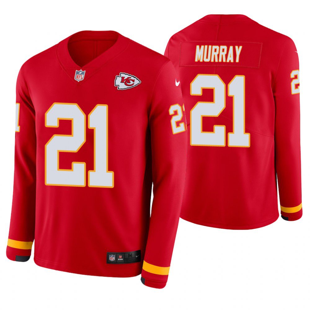 Kansas City Chiefs #21 Eric Murray Red Therma Long Sleeve Stitched Jersey