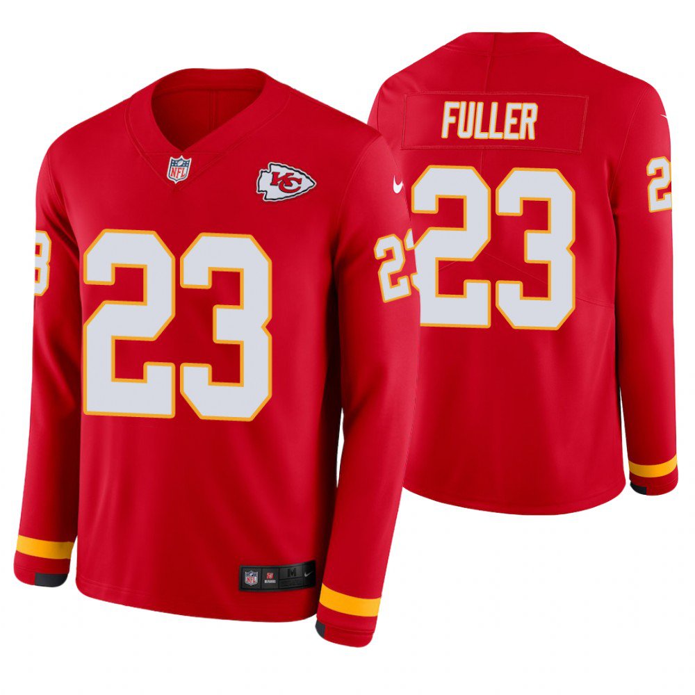 Kansas City Chiefs #23 Kendall Fuller Red Therma Long Sleeve Stitched Jersey