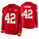 Kansas City Chiefs #42 Anthony Sherman Red Therma Long Sleeve Stitched Jersey