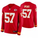 Kansas City Chiefs #57 Breeland Speaks Red Therma Long Sleeve Stitched Jersey