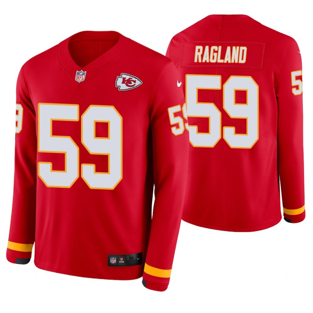 Kansas City Chiefs #59 Reggie Ragland Red Therma Long Sleeve Stitched Jersey