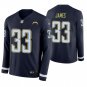 Los Angeles Chargers #33 Derwin James Navy Therma Long Sleeve Stitched Jersey