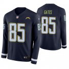 Los Angeles Chargers #85 Antonio Gates Navy Therma Long Sleeve Stitched Jersey