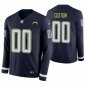 Los Angeles Chargers Custom Name And Number Navy Therma Long Sleeve Stitched Jersey