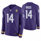 Minnesota Vikings #14 Stefon Diggs Purple Therma Long Sleeve Stitched Jersey